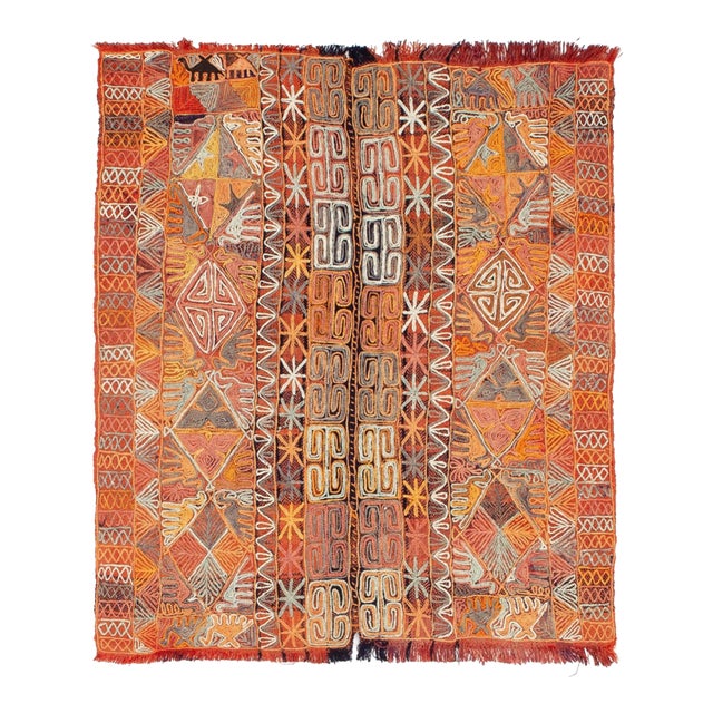 Decorative Vintage Arabi Kilim Rug - 4`11" X 6`1" For Sale
