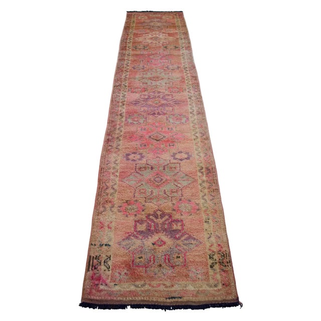 Hand-Made Turkish Runner Rug . Soft Colors Low PileTribal Herki - 2′10″ × 12′8″ For Sale - Image 4 of 12