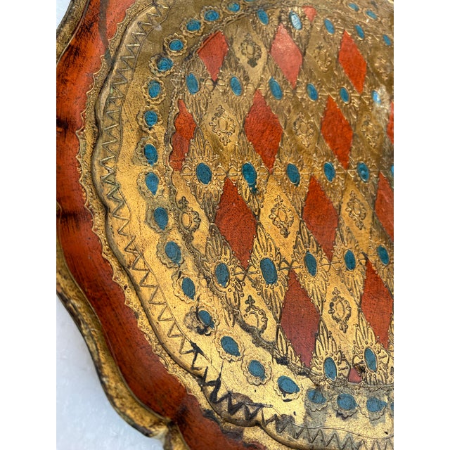 1970s Italian Florentine Wooden Holidays Tray For Sale In Atlanta - Image 6 of 8
