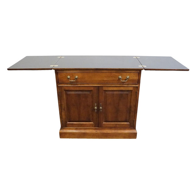 Brown Stickley Furniture Traditional Style Solid Cherry 68" Flip Top Server Buffet 4077 For Sale - Image 8 of 18