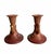 Roseville Pottery Pair of Roseville Apple Blossom 352-4½ Candlesticks, Rose, C. 1948 For Sale - Image 4 of 7