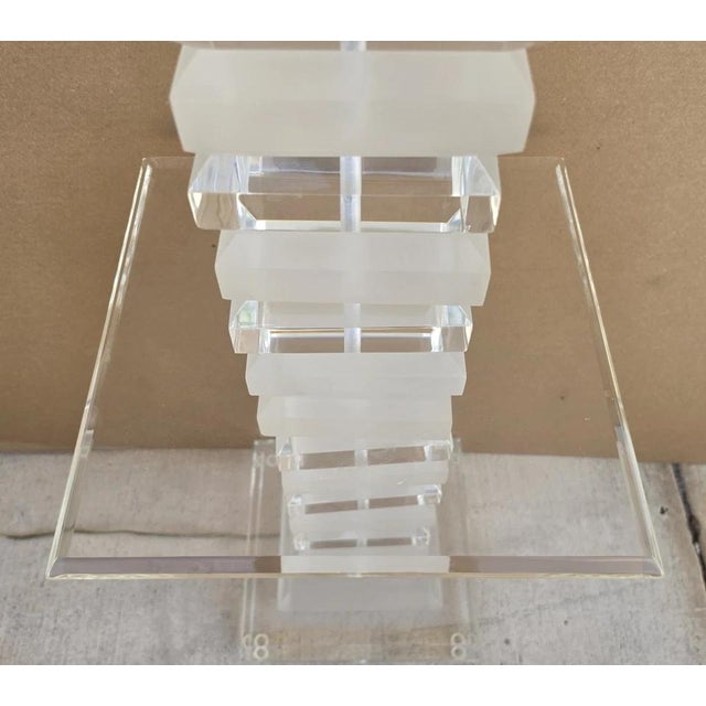 Vintage Stacked Skyscraper Karl Springer Style Floor Table Lamp 1970s For Sale In Miami - Image 6 of 10