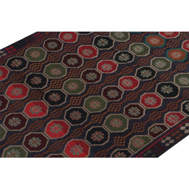 Rug & Kilim Rug & Kilim’s Baluch Tribal Rug in Brown With Colorful Hexagon Patterns For Sale - Image 4 of 7