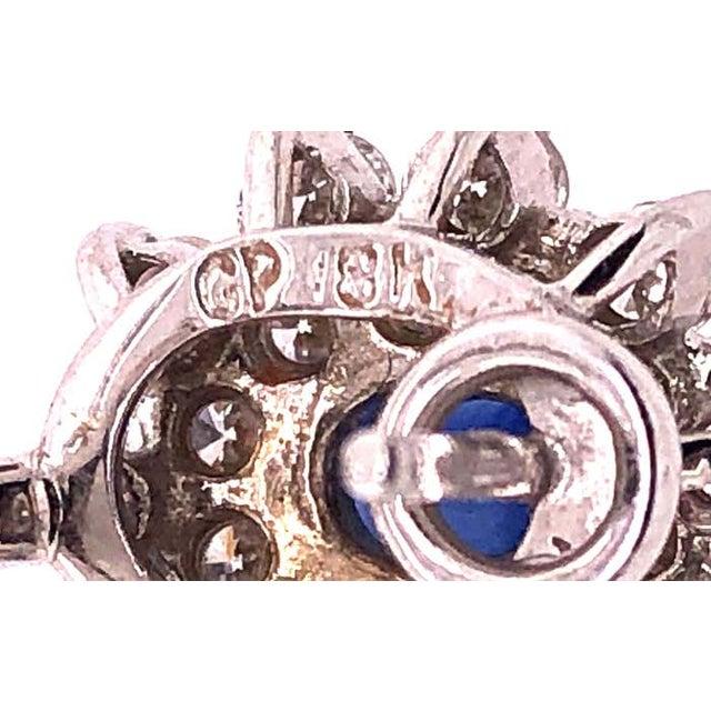 Contemporary 18 Karat White Gold Sapphire and Diamond Cluster Earrings For Sale - Image 3 of 12