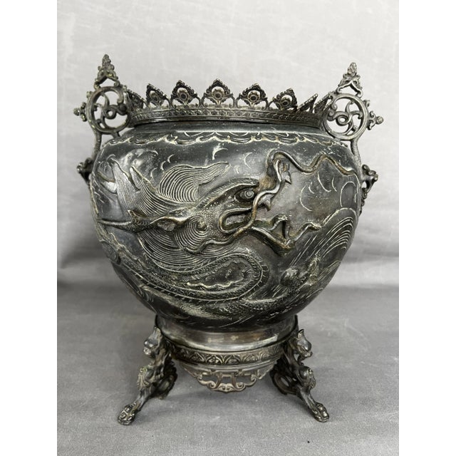 Bronze Flower Pot, Japan, 1890s For Sale - Image 10 of 10