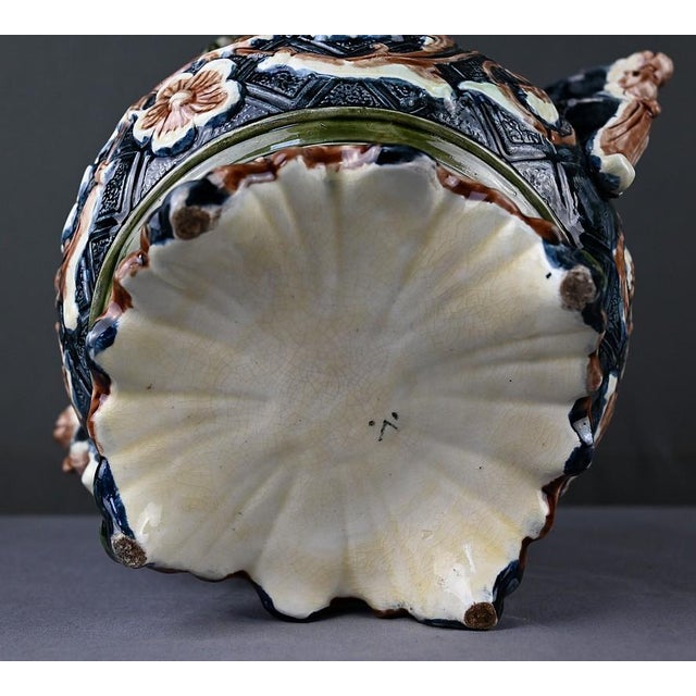 Antique Art Nouveau Majolica Planter, 1800s For Sale - Image 14 of 18