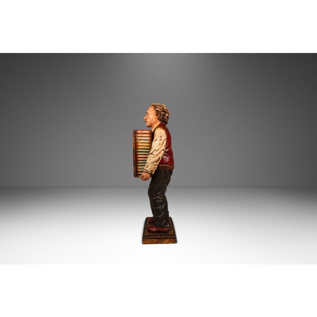 Red Rare Vintage Lifesize Albert Einstein Statue W/ Storage Cabinet in Fiberglass & Plaster, Usa, C. 1980s For Sale - Image 8 of 18