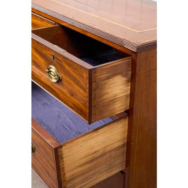 19th Century Flat Front Mahogany Chest For Sale - Image 9 of 14