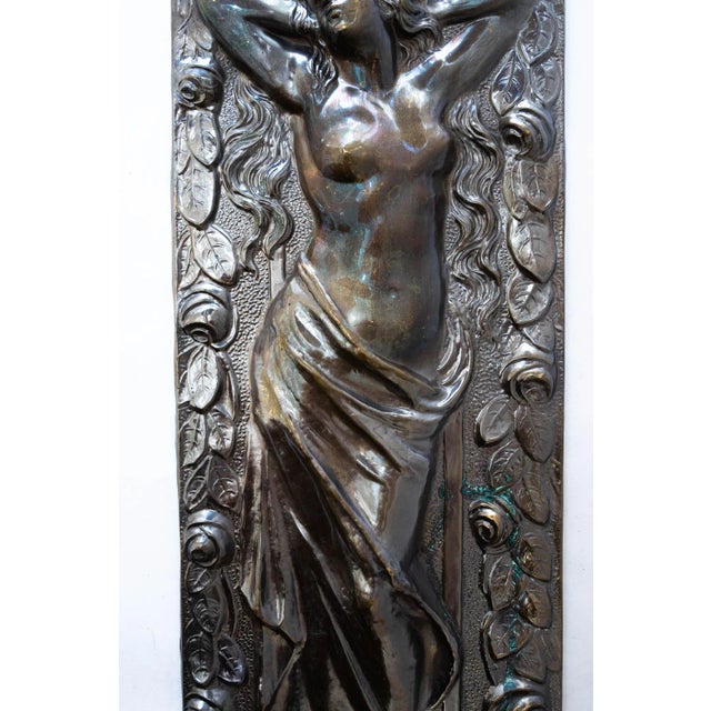 Jugendstil Brass Relief with Floral Motif, 1908 For Sale - Image 6 of 10