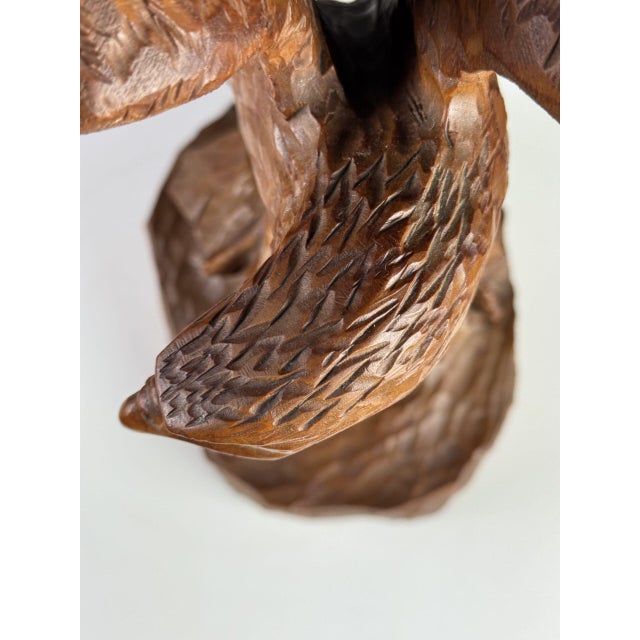 Black Forest Carved Wood Eagle Figurine For Sale - Image 10 of 13