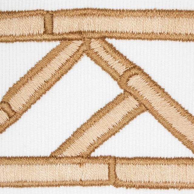 Mid-Century Modern Sample - Schumacher X David Kaihoi Bamboo Trellis Tape in Sesame For Sale - Image 3 of 4