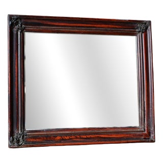 Antique Napoleon III Bohemian Mirror in Painted Faux Wood, 1940s For Sale