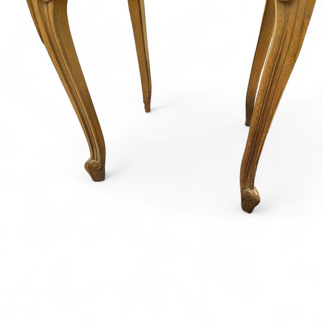 Louis XV French Wooden Bedside Table with Marble Top, 1920s For Sale - Image 10 of 18