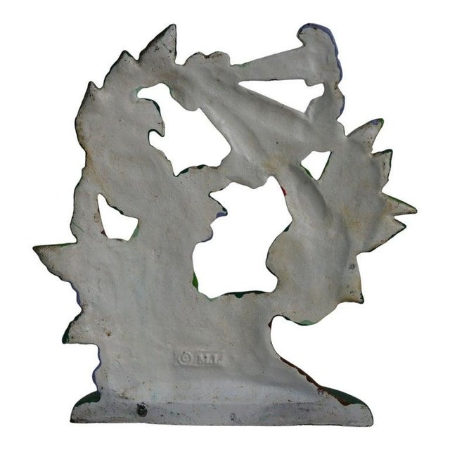 Vintage Midwest Importers Wrought Iron Floral & Figural Hummingbird Door Stop For Sale - Image 6 of 8