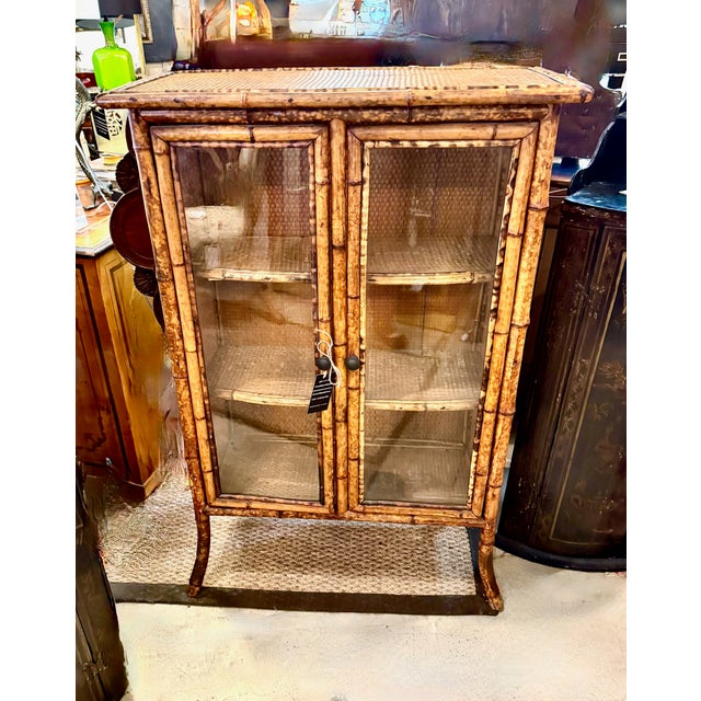 Late 19th Century English Victorian Glazed Bamboo Bookcase, C. 1880-1900 For Sale - Image 5 of 9