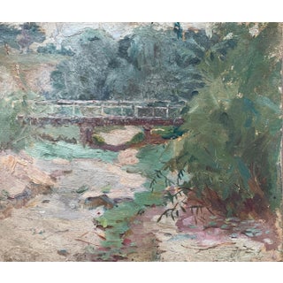 Vintage River Landscape Oil Painting, Ukrainian Art, 1960s 24-28 For Sale