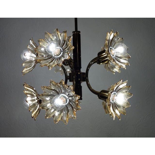 Vintage Hanging Light in Brass and Glass from Sische Leuchten, 1970s For Sale - Image 13 of 15