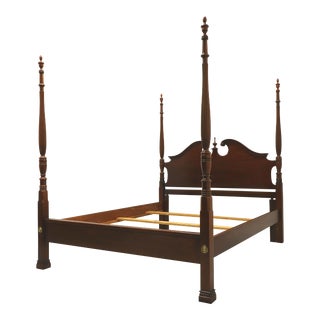 Dixie Mahogany Chippendale Queen Size Four Poster Bed For Sale