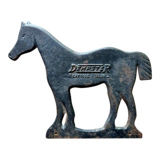 Antique Dempster Cast Iron Bobtail Horse Windmill Weight Beatrice Nebraska For Sale