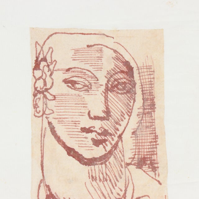 Paint Mid 20th Century Moses Soyer (New York 1899-1974), Female Portrait / Street Scene - Set of 2 For Sale - Image 7 of 9