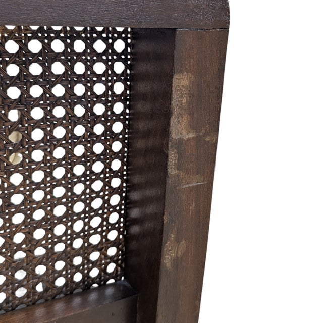 Late 20th Century French Provincial Cane Back Sofa With Striped Upholstery For Sale - Image 9 of 18
