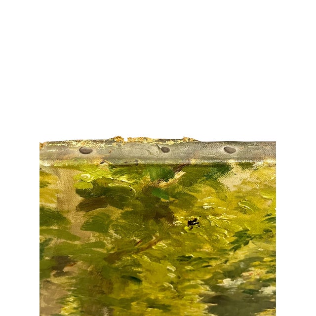 Antique 19th-Century French Impressionist Landscape Oil Painting Sunlit Forest For Sale - Image 6 of 18