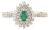 18k Gold Emerald Double Halo Mexican Ring Size 9 by VRJewels For Sale
