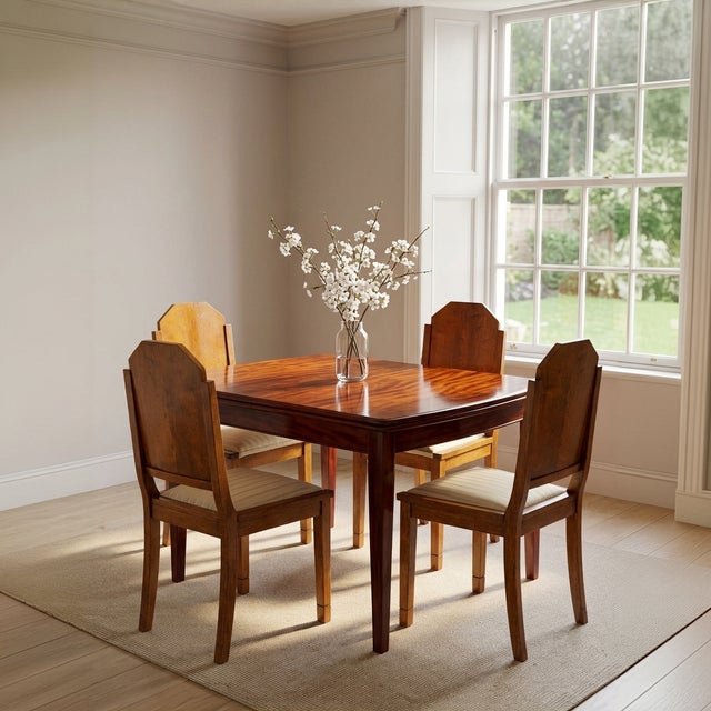 Art Deco Dining Room Chairs, 1930, Set of 4 For Sale - Image 6 of 12