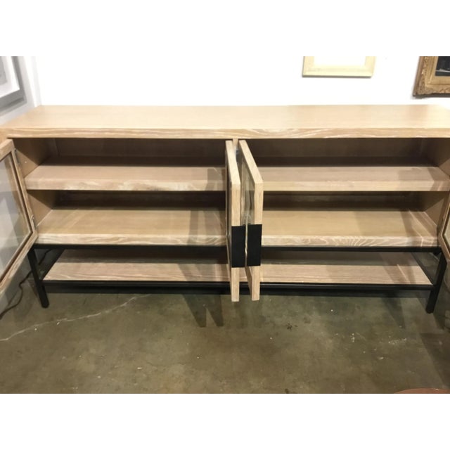 Modern Blonde Wood Cerused Console Table For Sale - Image 4 of 5