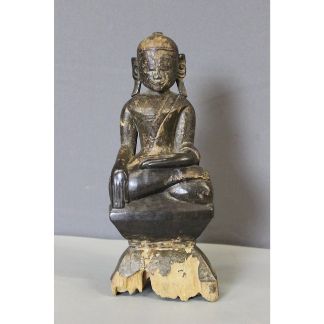 19th Century Carved and Lacquered Wooden Buddha, Laos, 1800s, Wood For Sale - Image 12 of 12