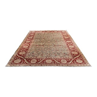 8ft 11in × 12ft2in Vintage Pakistani Hand-Knotted Wool and Silk Area Rug For Sale