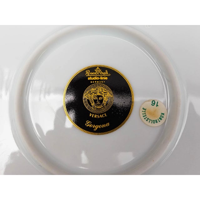 Vintage Versace Rosenthal Gorgona Medusa Gold Greek Key Porcelain Trinket Jewelry Box For Sale - Image 10 of 10