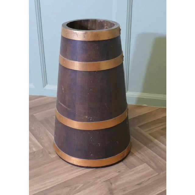 Copper and Oak Barrel Stick Stand, 1900 For Sale - Image 3 of 7