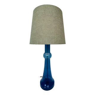 Blue Glass Table Lamp attributed to Nanny Still for Raak, 1970s For Sale