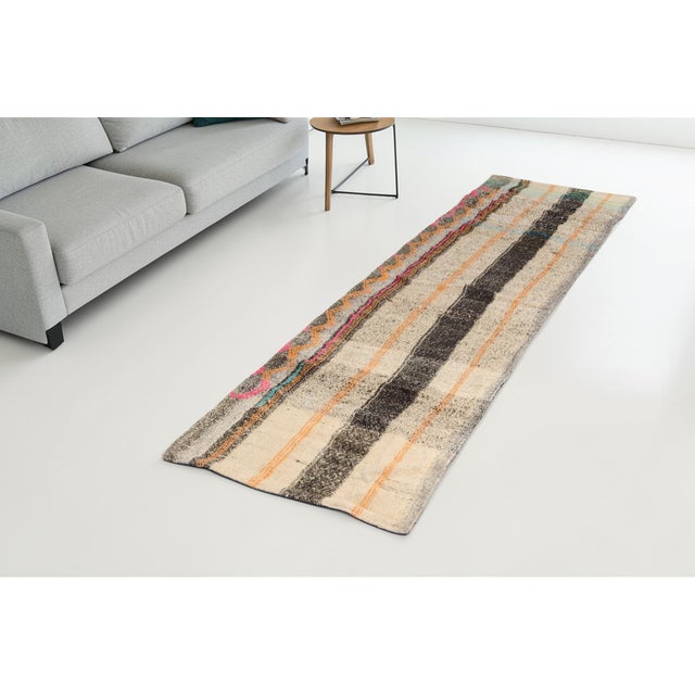 Turkish Decorative Vintage Anatolian Kilim Rug For Sale - Image 3 of 11