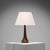Organic Teak and Brass Table Lamp with Flower Shade, Denmark, 1960s For Sale - Image 3 of 8