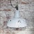 Mid-Century Industrial Light Gray Enamel Pendant Lamp For Sale - Image 4 of 5