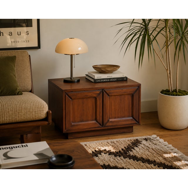 Mid-Century Modern 1960s Stunning John Keal for Brown Saltman Walnut Side Cabinet / End Table For Sale - Image 3 of 9