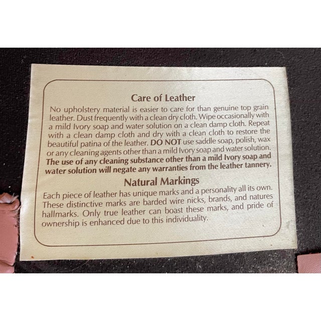 Wood Vintage Salmon Pink Hancock & Moore Leather Lounge Chair For Sale - Image 7 of 8