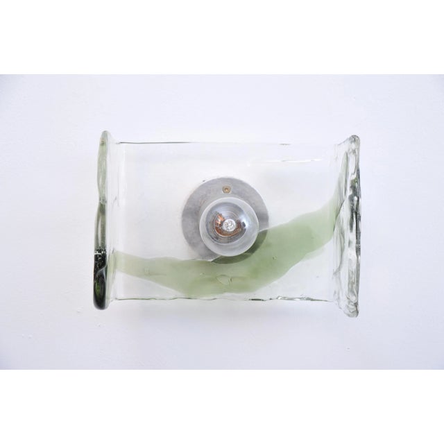 Glass Wall Lamp with Green Glass Stripes from J. T. Kalmar, 1950s For Sale - Image 7 of 7