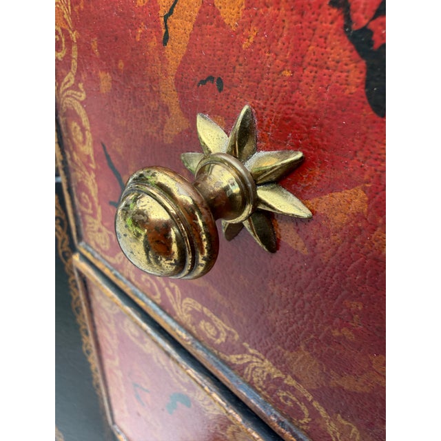 1990s Theodore Alexander Commode Leather Chest of Drawers Brass Hardware For Sale - Image 12 of 18