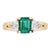 GIA Certified Minor Oil Zambian Emerald & Trillion Diamond 3-Stone Ring in 18K, Size 6.5 For Sale