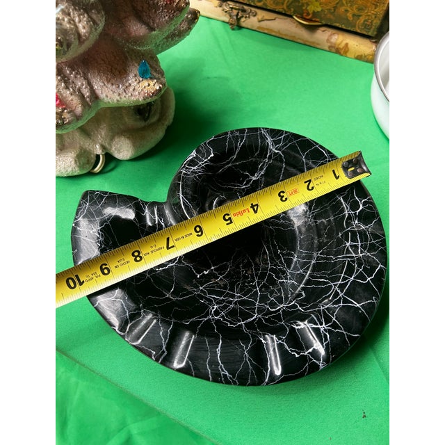 Spaghetti Ceramic Style Black Nautilus Ashtray For Sale In Atlanta - Image 6 of 7