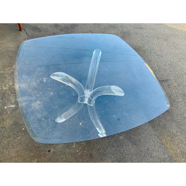 Charles Hollis Jones Charles Hollis Jones Attributed Lucite Dining Table For Sale - Image 4 of 10
