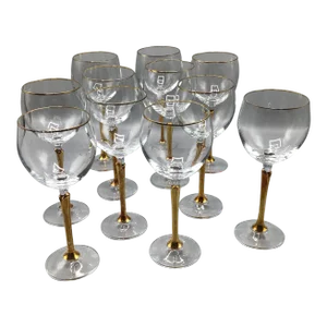 Vintage Versailles Gold Stem With Gold Rim by Colony - Set of 11