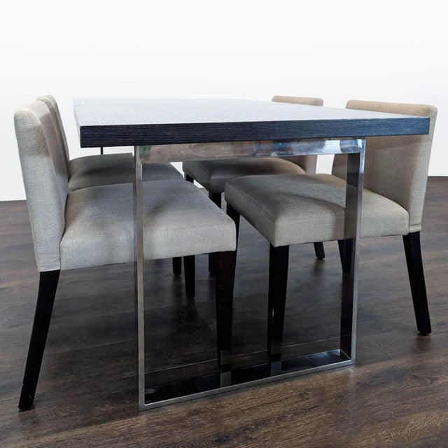 Modern Eq3 Modern 5-Piece Dining Set With Rectangular Table and Upholstered Chairs For Sale - Image 3 of 7