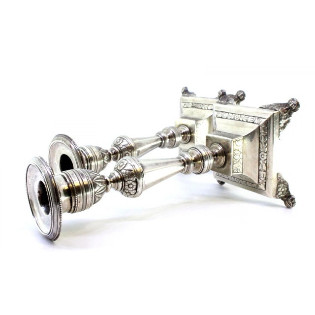 Silver Candlesticks with Turned Stems, Set of 2 For Sale - Image 6 of 11