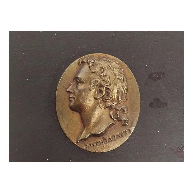 Italian Vintage Steel & Brass Intaglio Wall Plaque For Sale - Image 3 of 5