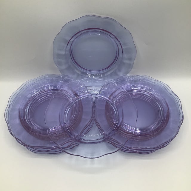 Lavender Art Deco Salad Plates Lafayette Wisteria by Fostoria - Set of 12 For Sale - Image 8 of 12