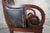 Brown Late 20th Century Henredon Mahogany Distressed Leather French Empire Regency Club Lounge Armchair For Sale - Image 8 of 12